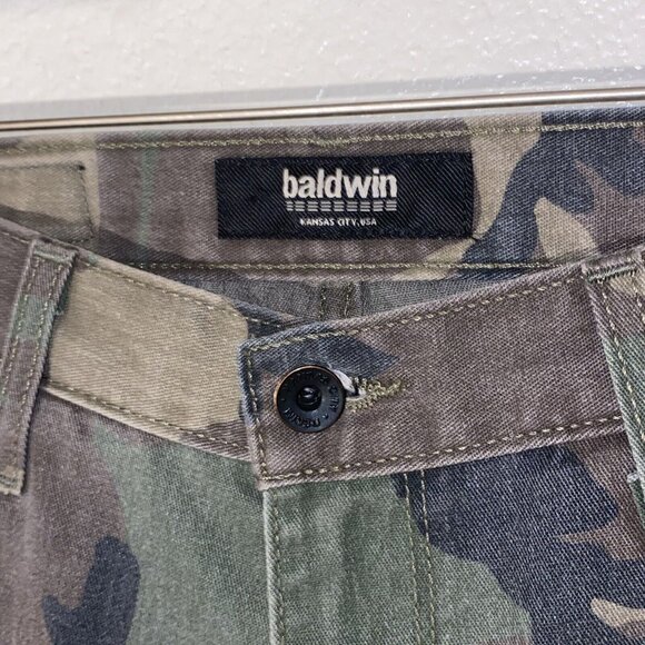 Baldwin The Andi Boyfriend Jeans SZ 24 Camouflauge Green Brown Black USA Made - Picture 4 of 7